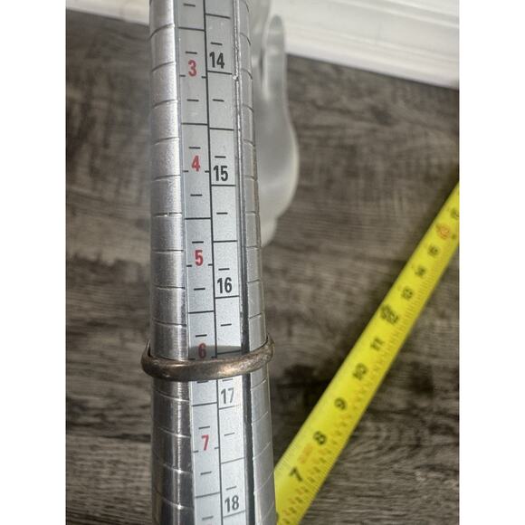 Long Native American Indian Mother of Pearl Sterling Silver Ring Size 6 MOP - Picture 8 of 8